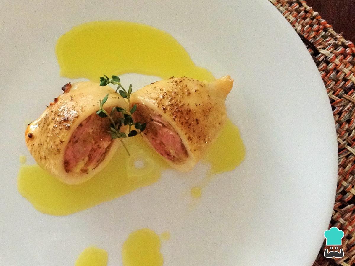 Receta de Calamares rellenos de jamón y queso