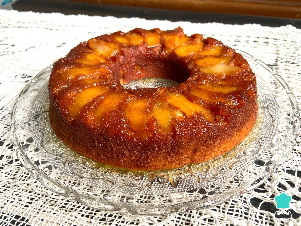 Receta de Torta invertida de manzana con aceite