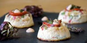 Receta de Flan frío de gambas y espárragos