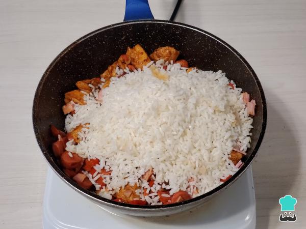 Receta de Arroz chaufa de pollo - Paso 9
