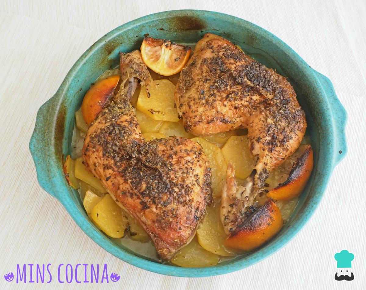 Receta de Contramuslos de pollo al horno con patatas