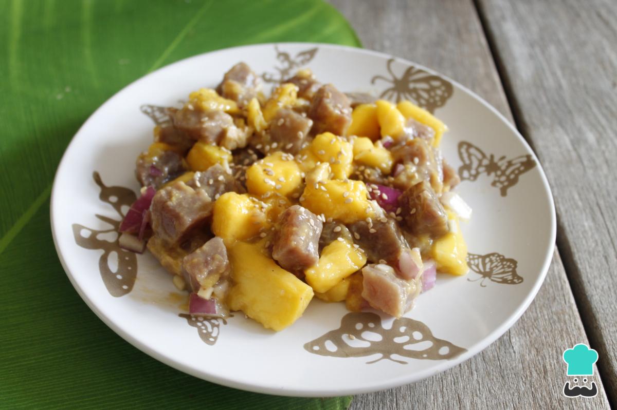 Receta de Ceviche de atún con mango