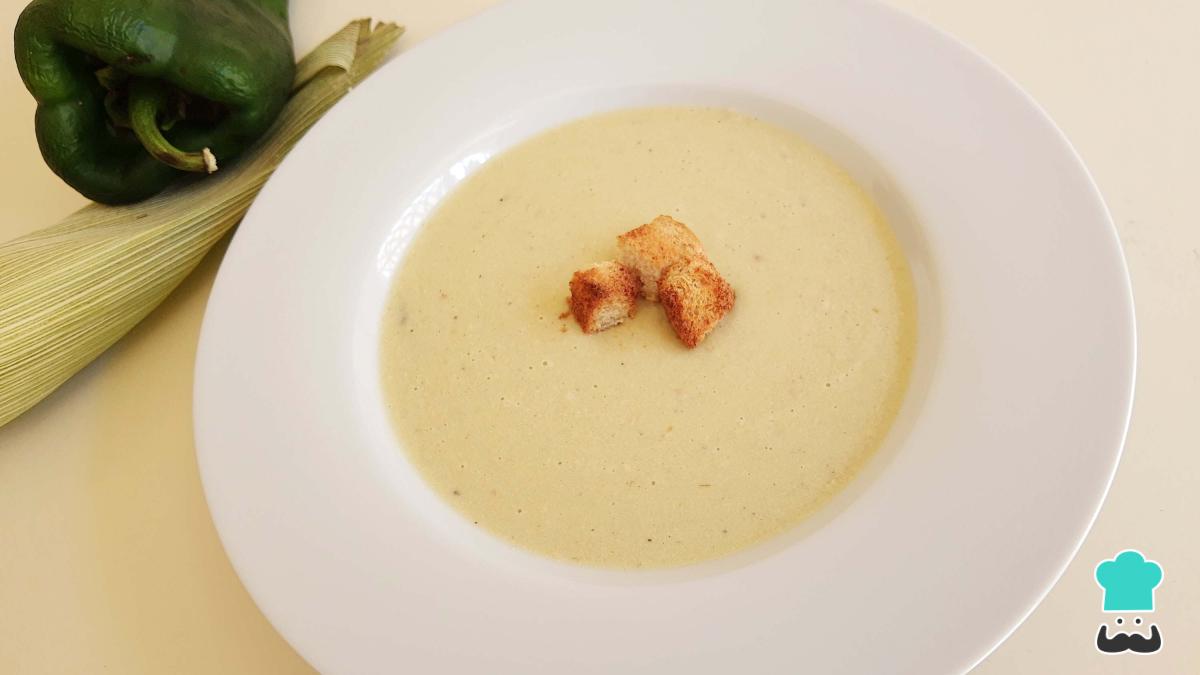 Receta de Crema de elote con poblano