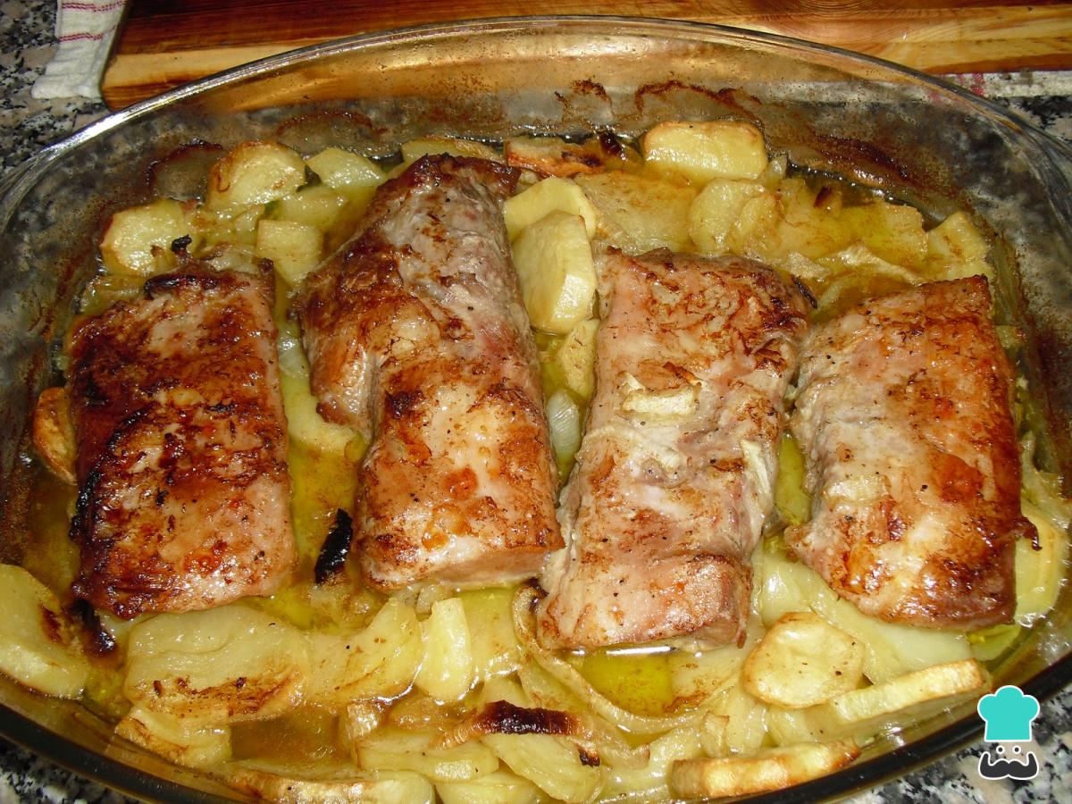 Receta de Lomo de cerdo al puerro