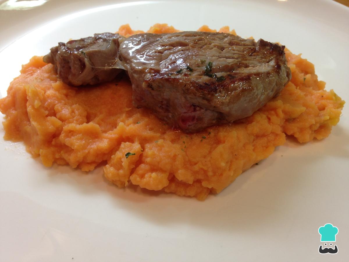 Receta de Solomillo con puré de boniato