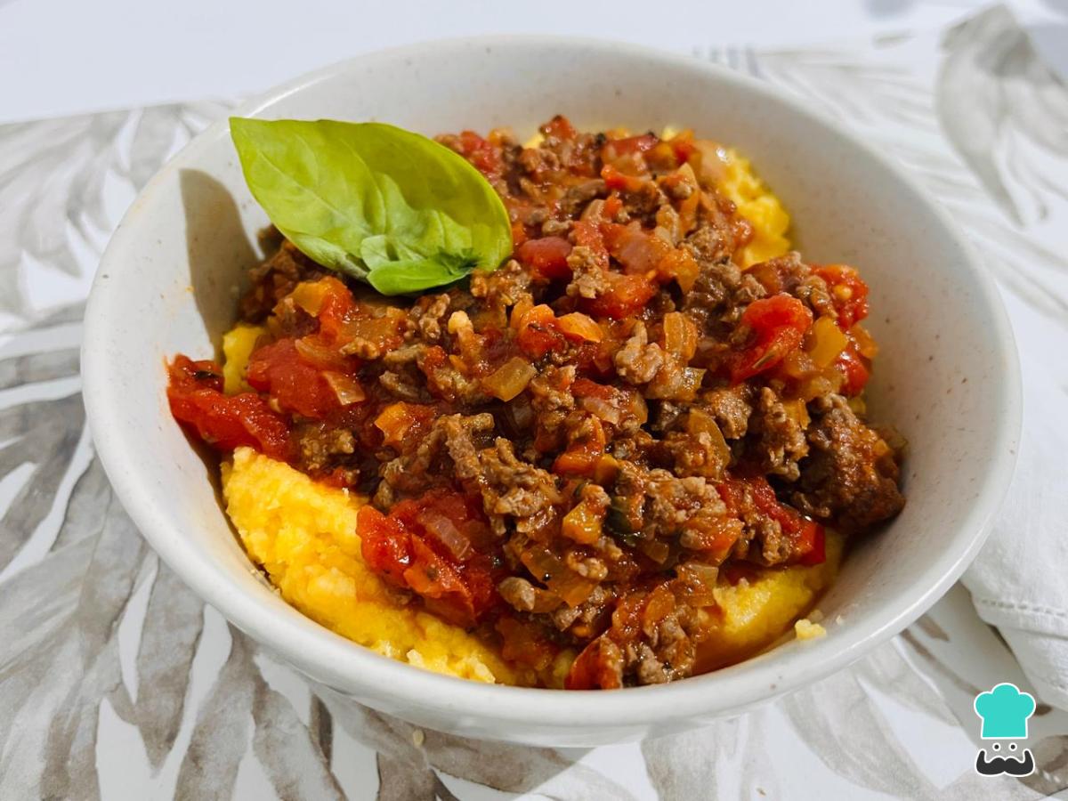 Receta de Polenta con salsa