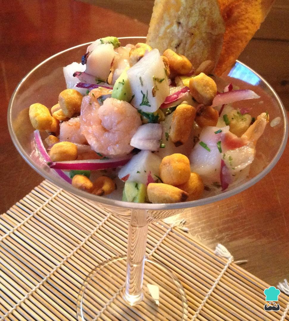 Ceviche de camarón y tilapia