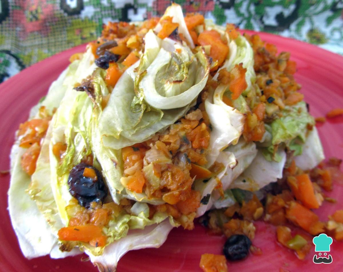 Receta de Lechuga rellena al horno