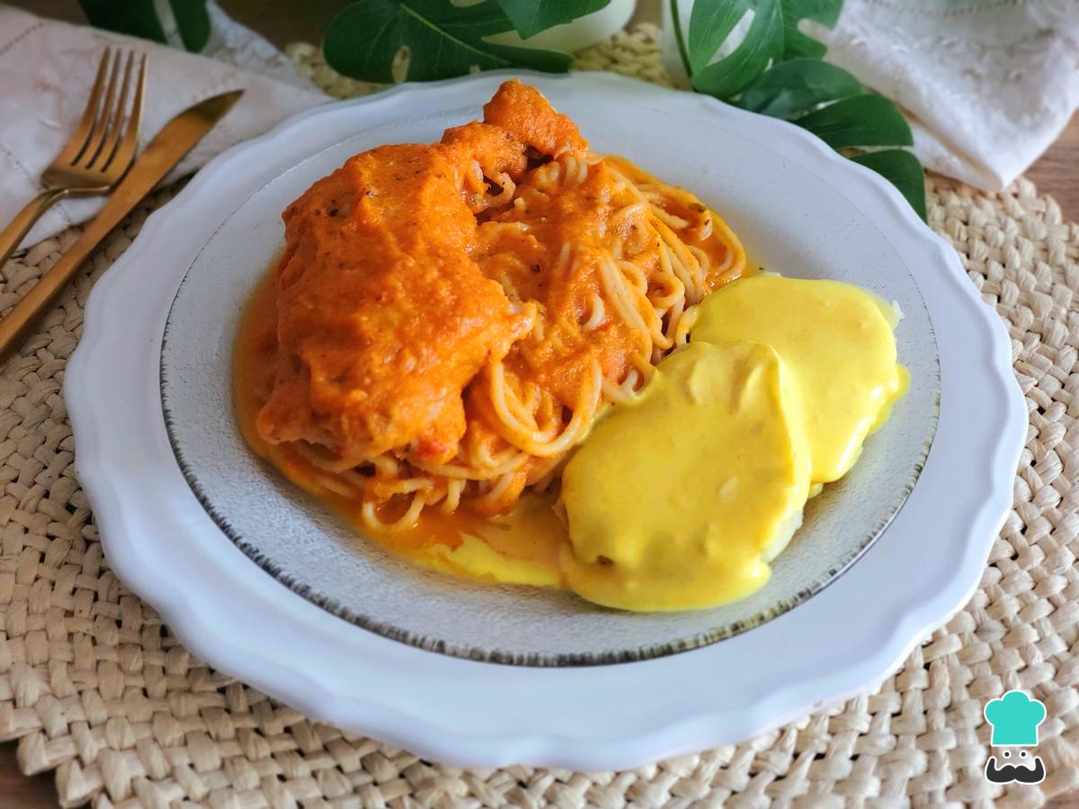 Receta de Tallarines rojos con huancaína