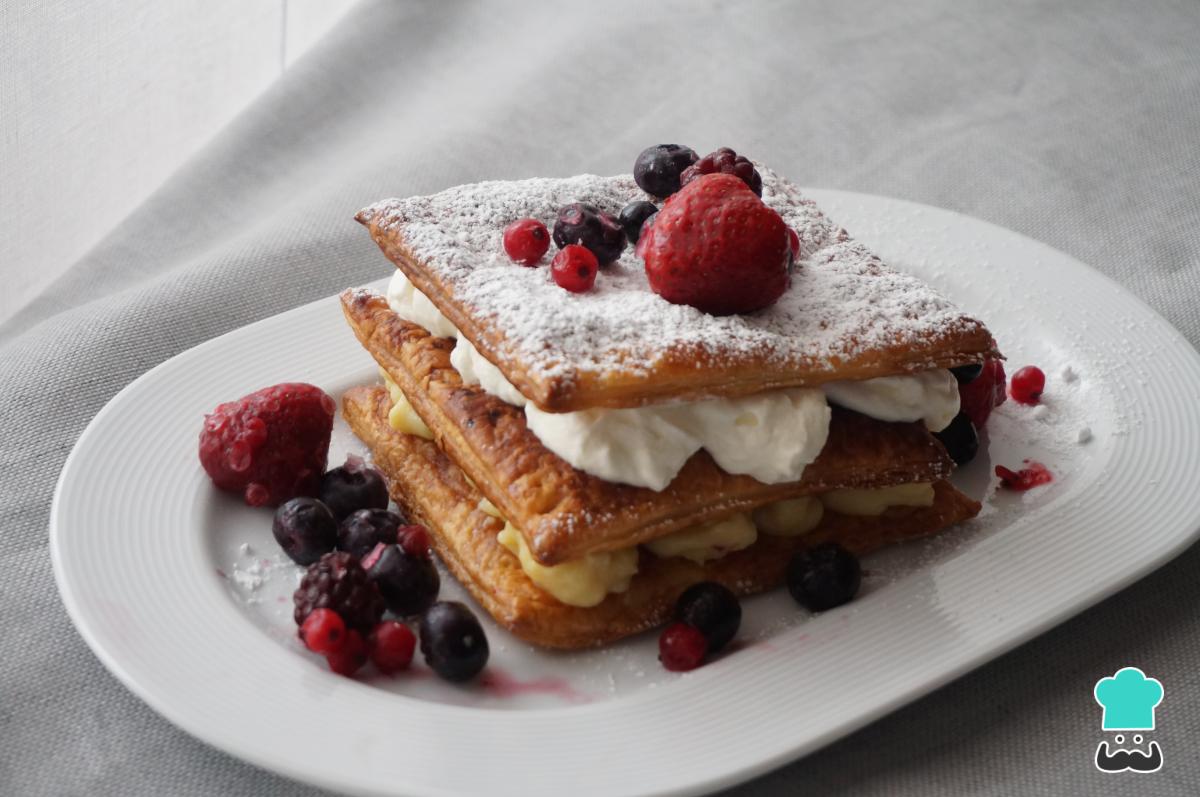 Receta de Milhojas de nata y crema