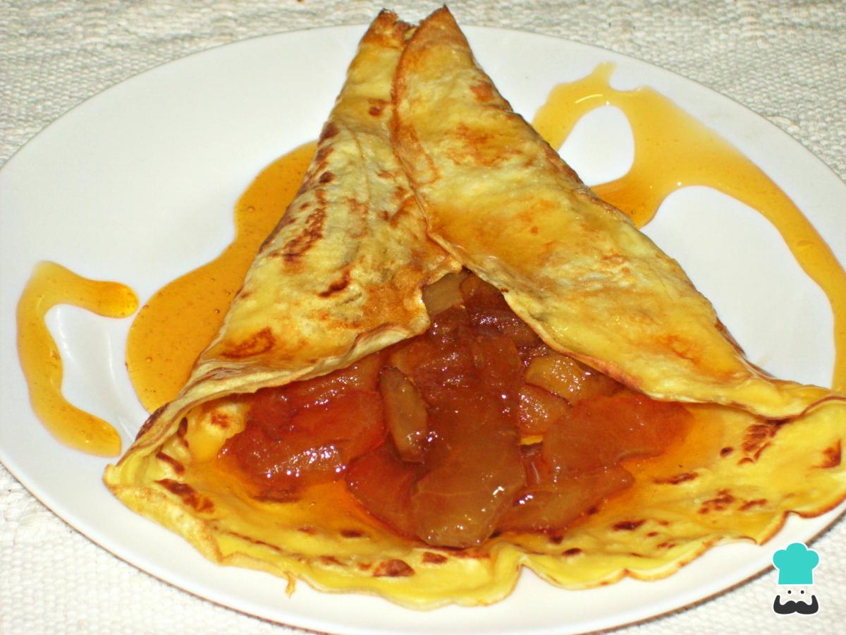 Receta de Crepes de manzana con caramelo