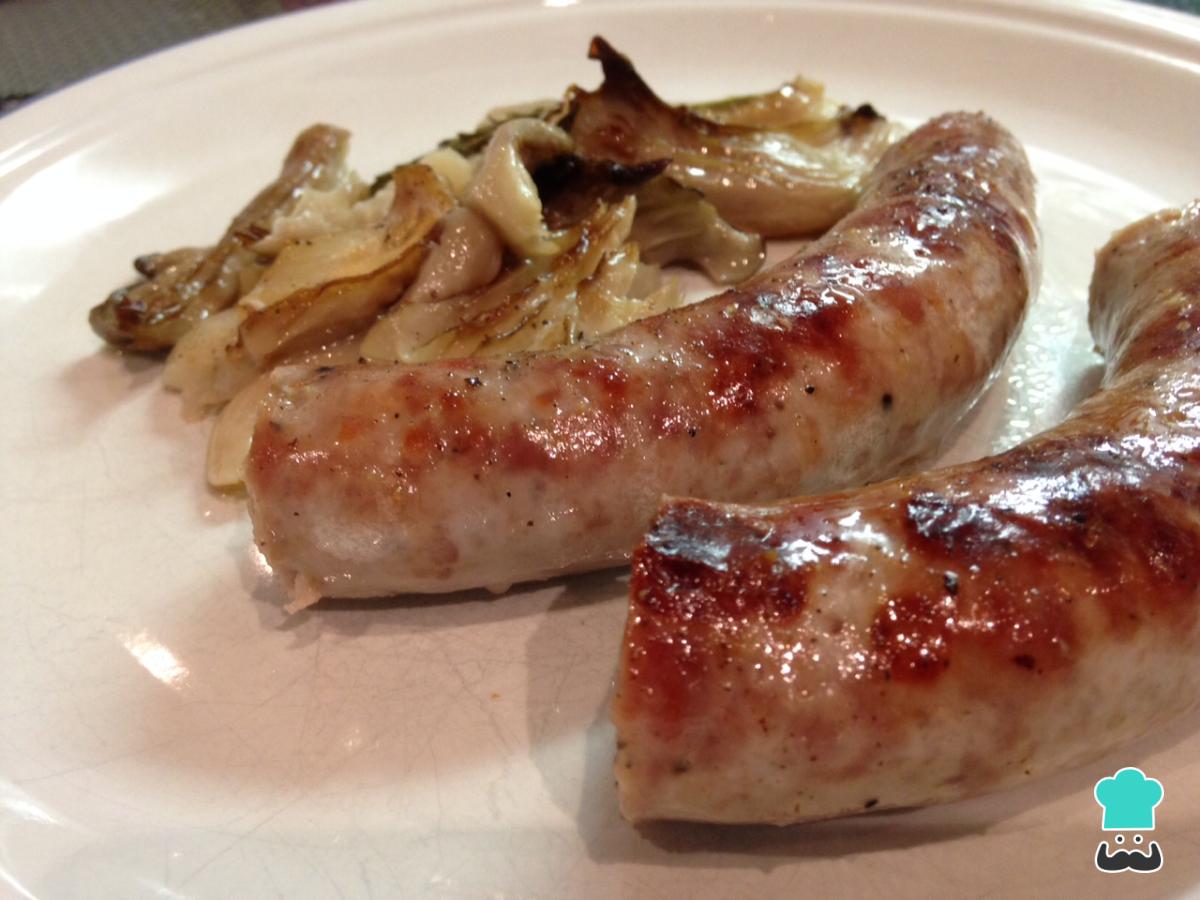 Receta de Butifarra con setas al horno