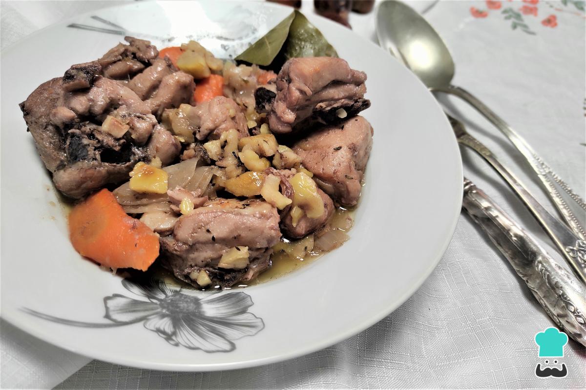 Receta de Pollo con castañas