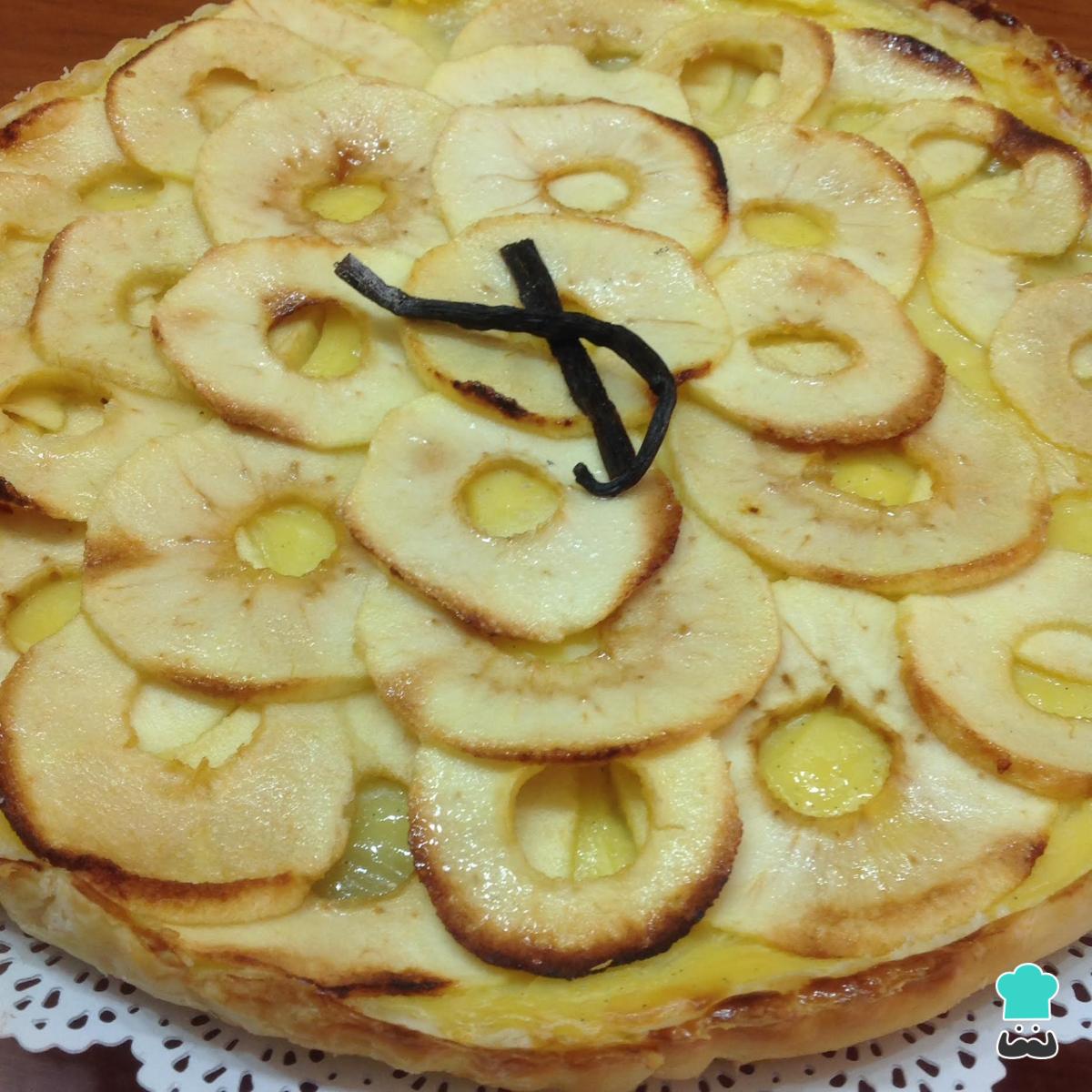 Receta de Tarta de manzana con crema de vainilla