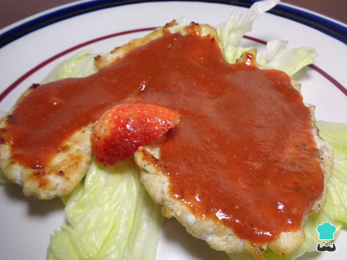 Receta de Pechuga de pollo en salsa de fresa