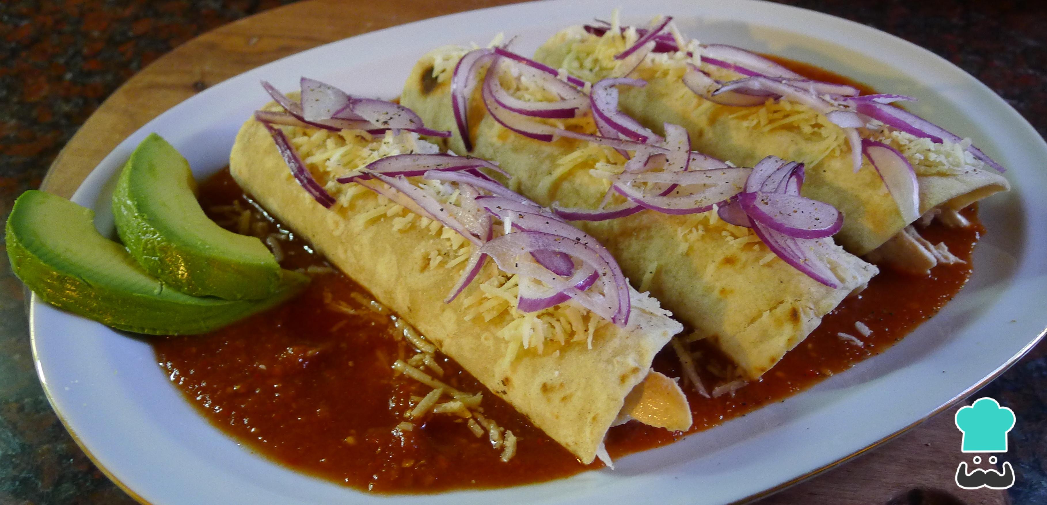 Enchiladas rojas dulces de pollo Fácil