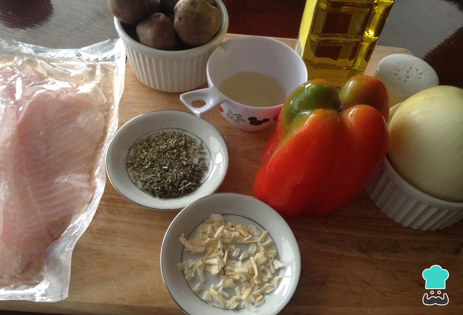 Tilapia al horno con patatas Fácil