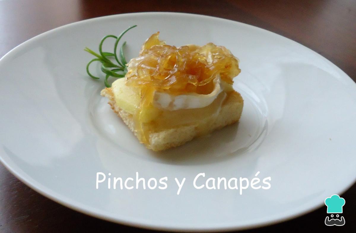 Receta de Montaditos de queso de cabra y cebolla caramelizada