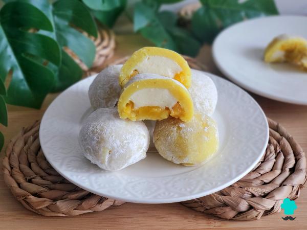Receta de Mochis de mango caseros: suaves, cremosos y con un relleno irresistible - Paso 10