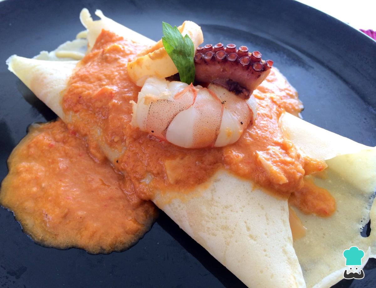 Receta de Crepes de mariscos