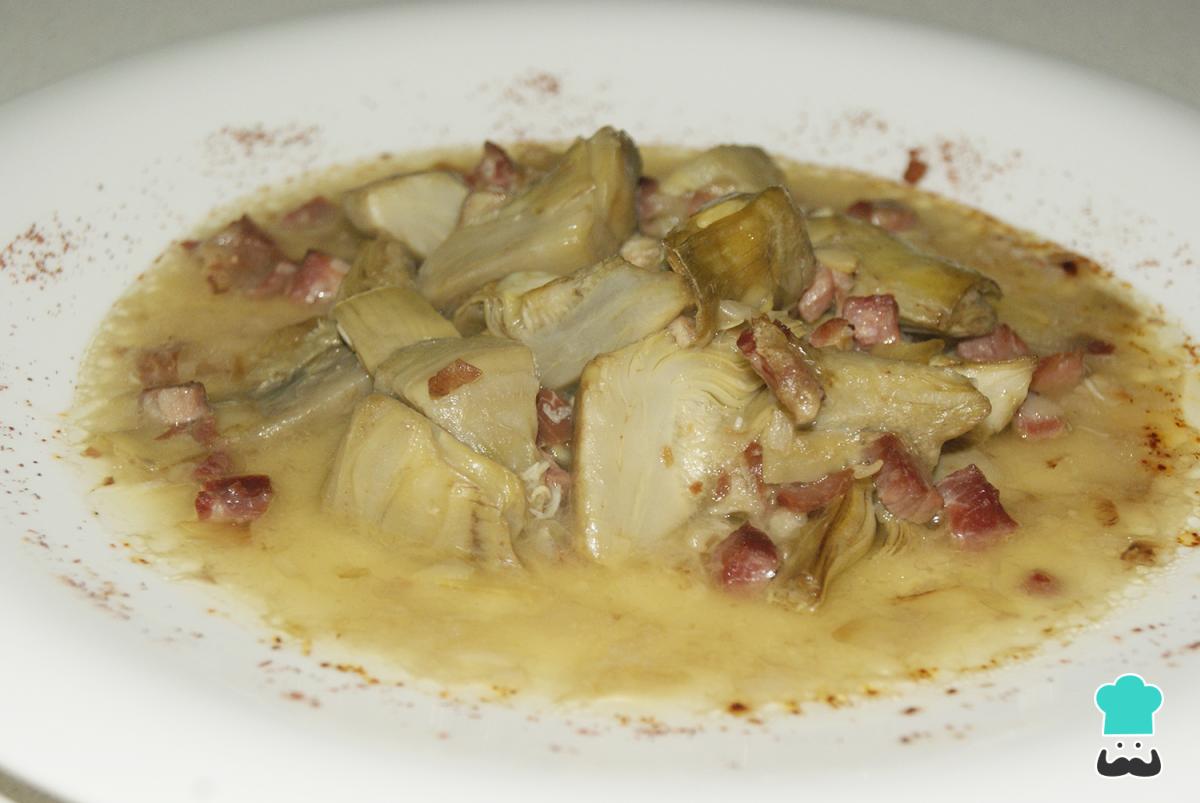 Receta de Alcachofas con jamón