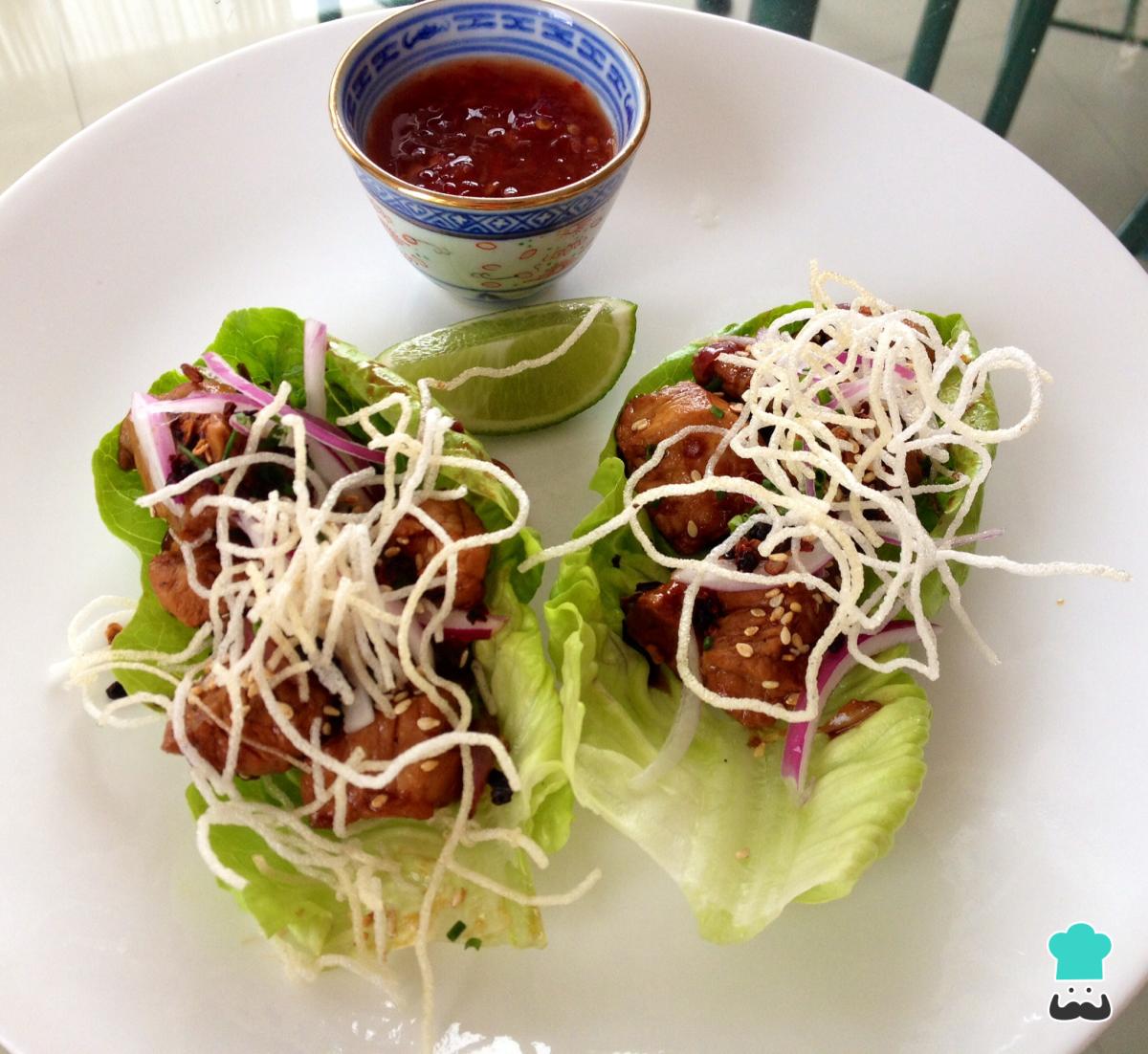 Receta de Tacos de lechuga thai