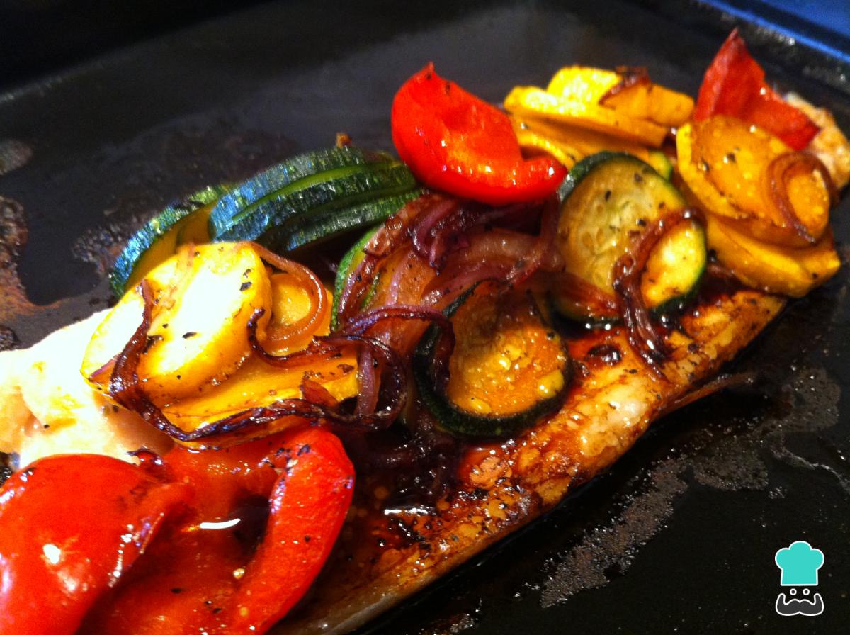 Receta de Trucha al horno con verduras