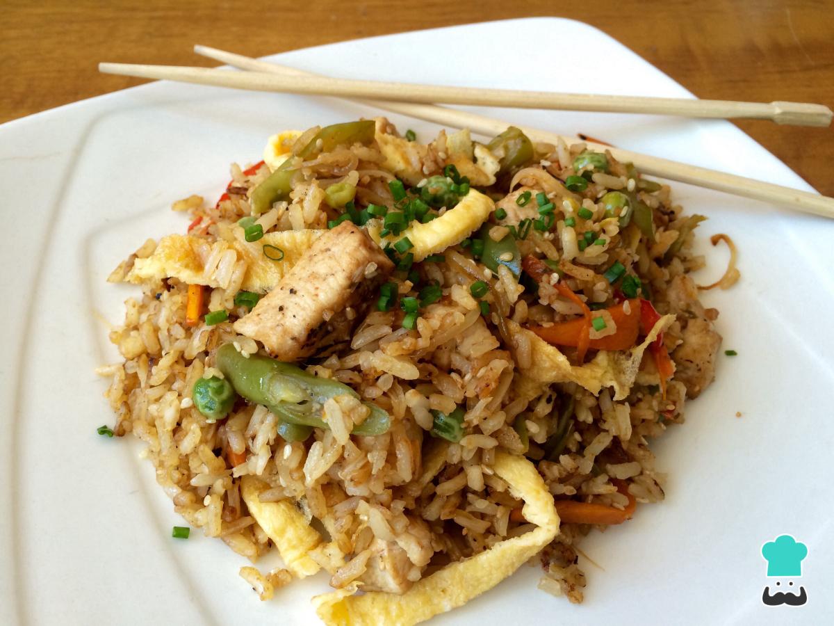 Receta de Arroz frito con pollo