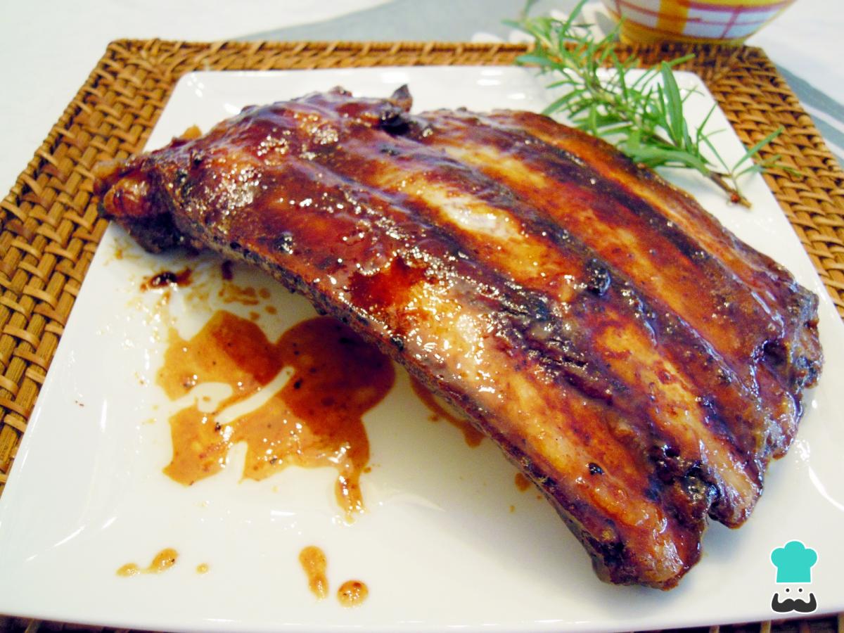 Receta de Costillas al horno con miel y mostaza