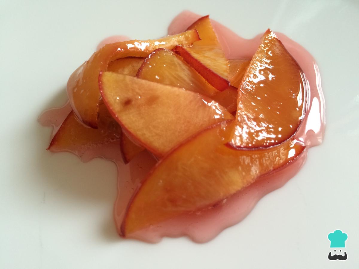 Receta de Duraznos al vino