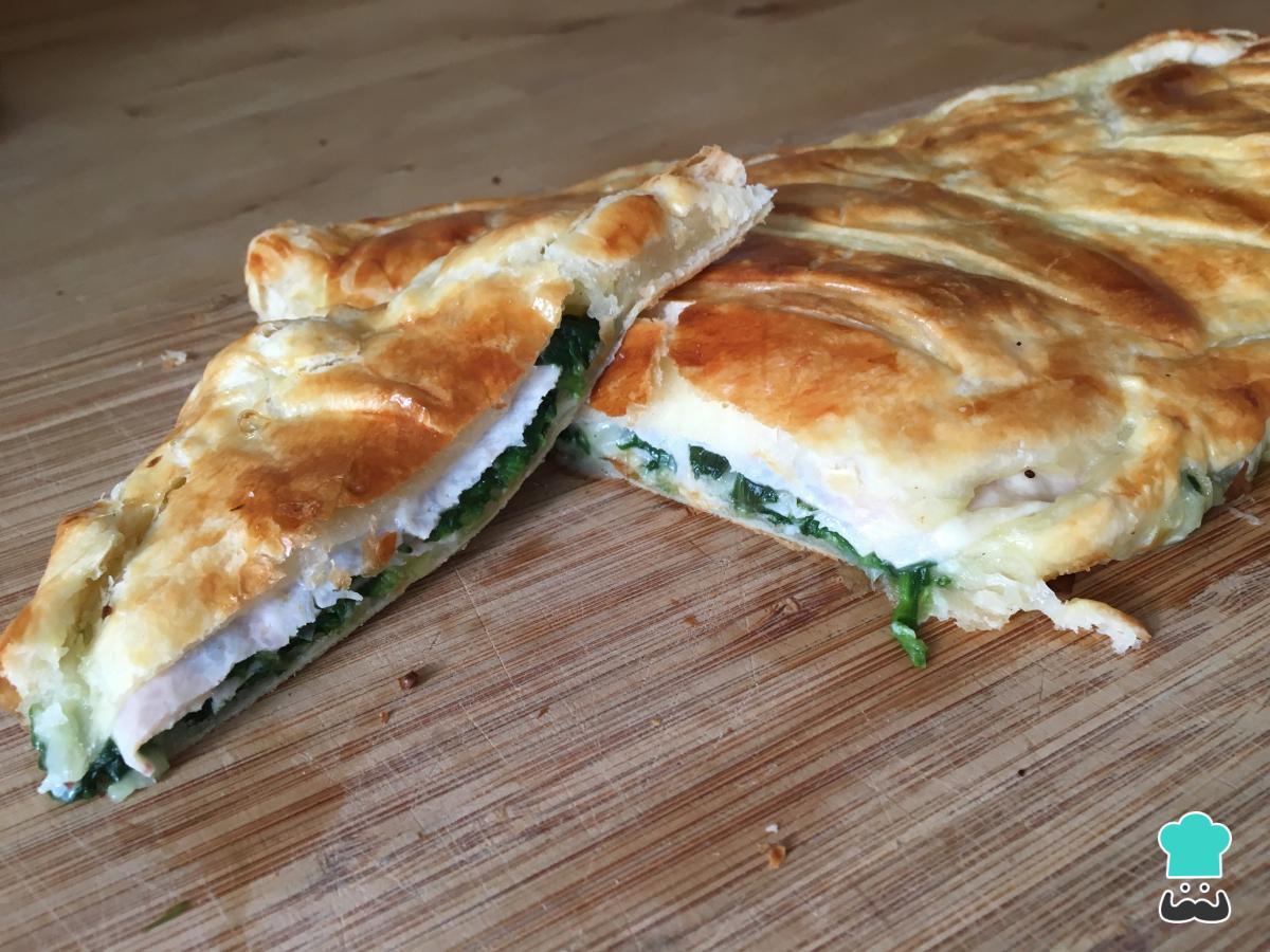Receta de Hojaldre de espinacas, jamón y queso