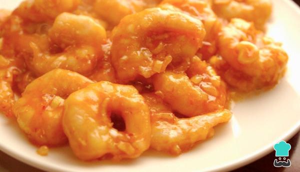 Receta de Gambas con salsa picante