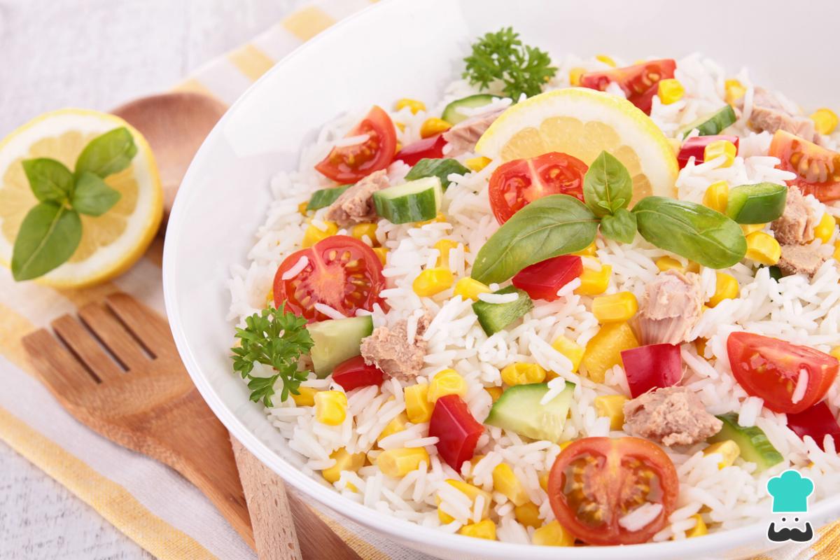 Receta de Ensalada de arroz integral con verduras