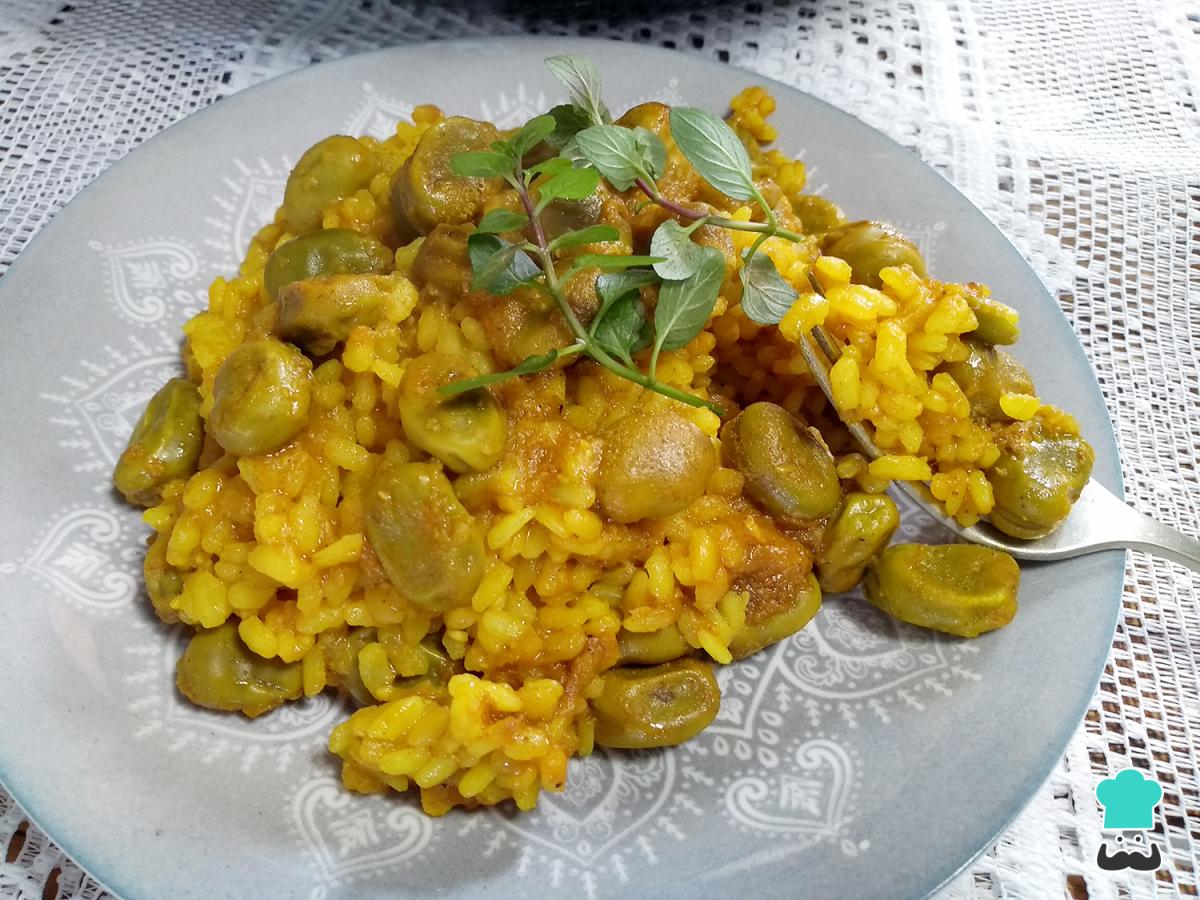Receta de Habas con arroz