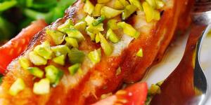 Receta de salmon al pistache