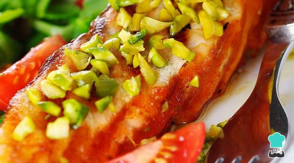 Receta de salmon al pistache