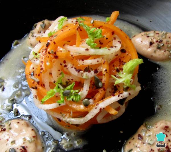 Receta de Espaguetis de calabaza con salsa