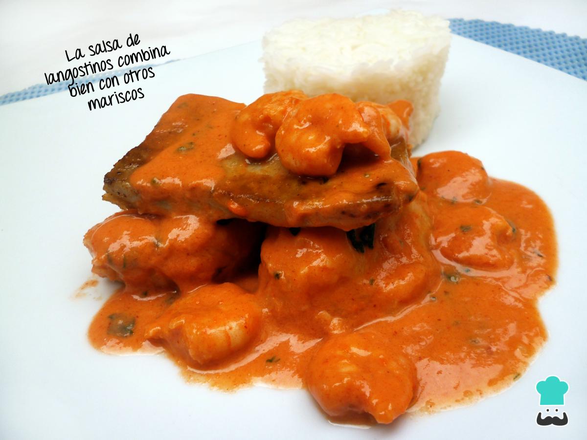 Receta de Pescado en salsa de langostinos