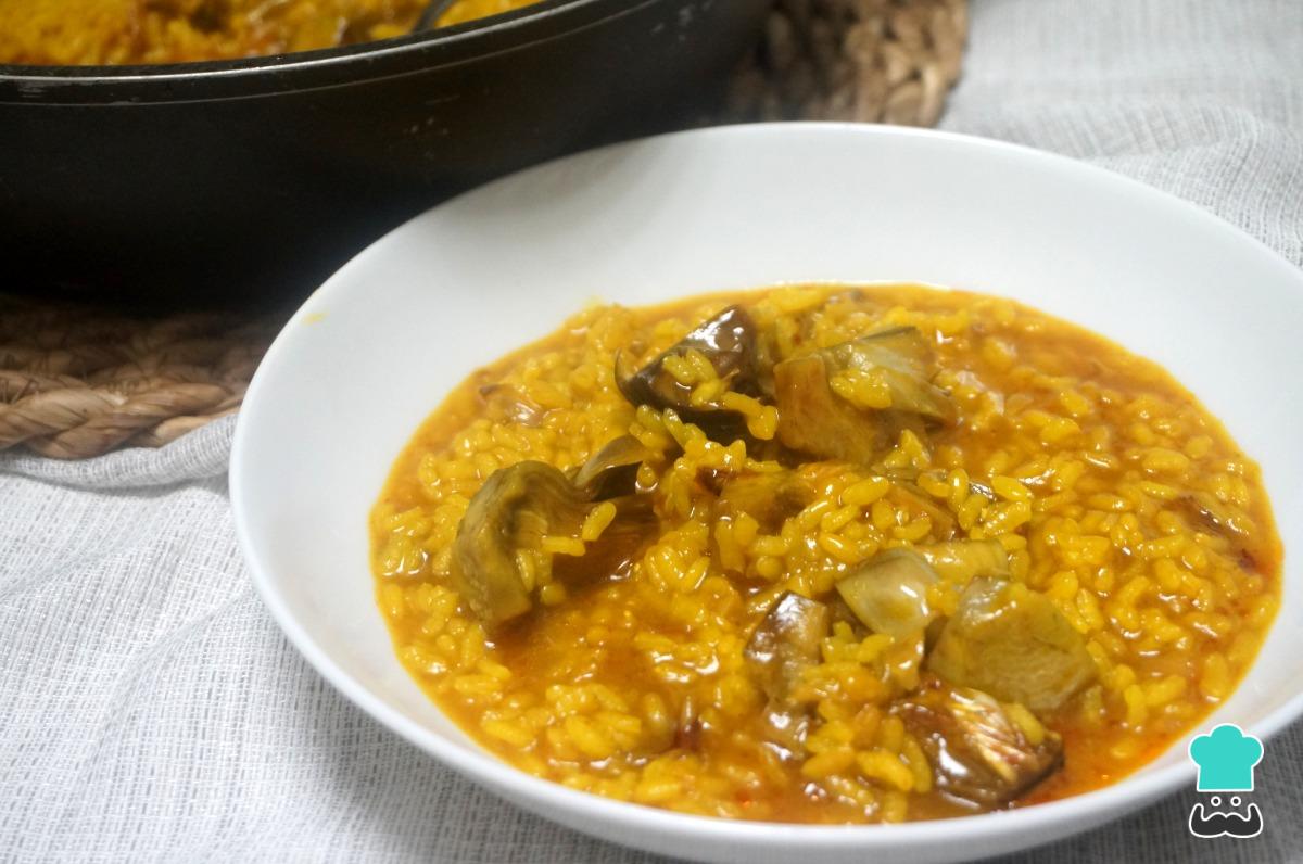 Receta de Arroz caldoso con alcachofas