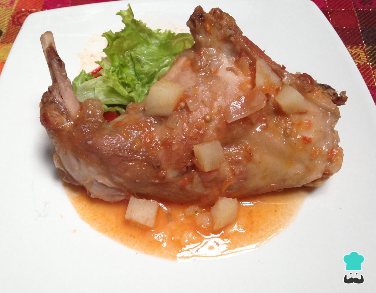 Receta de Conejo en salsa de tomate