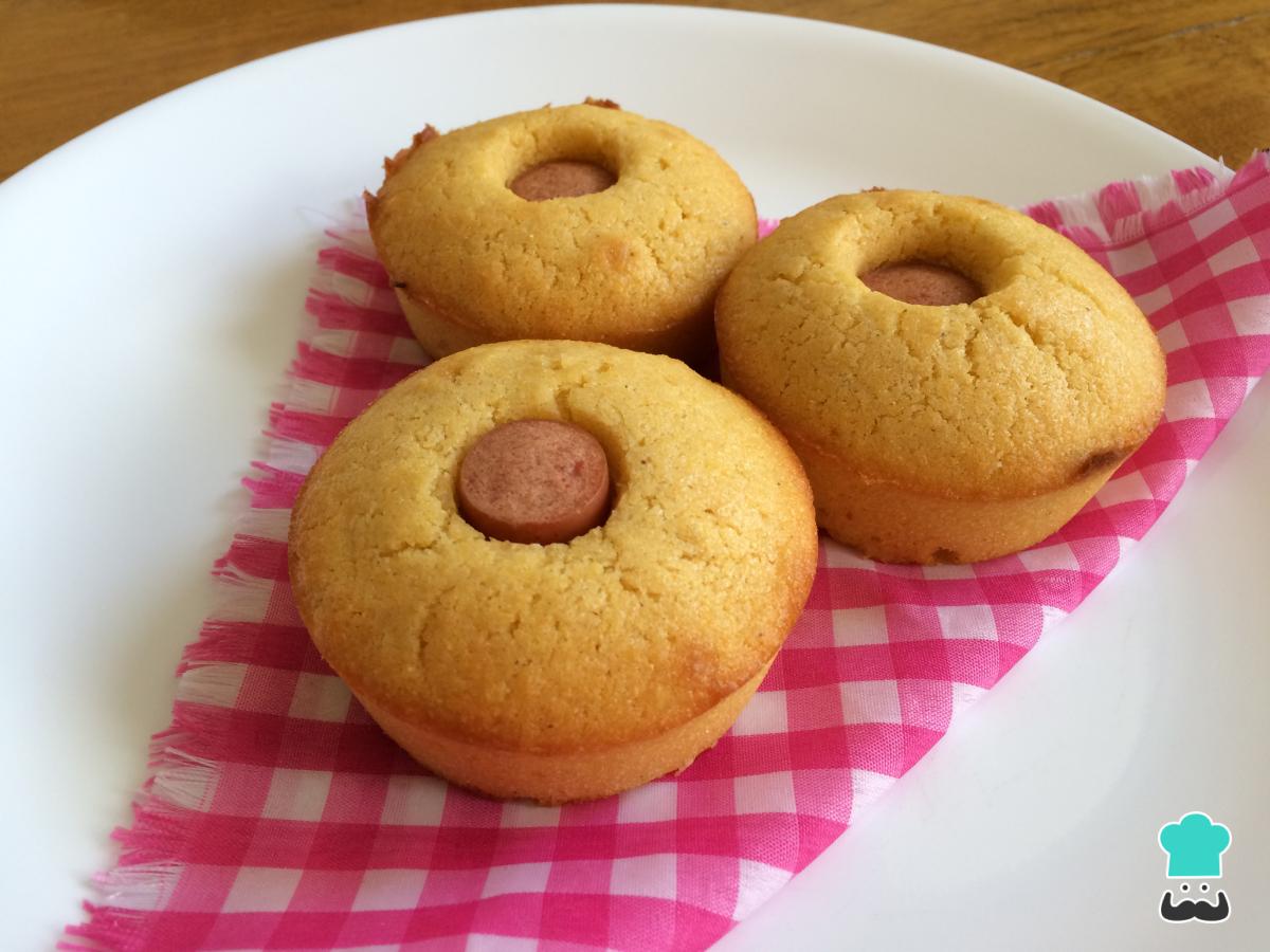 Receta de Muffins salados de salchichas