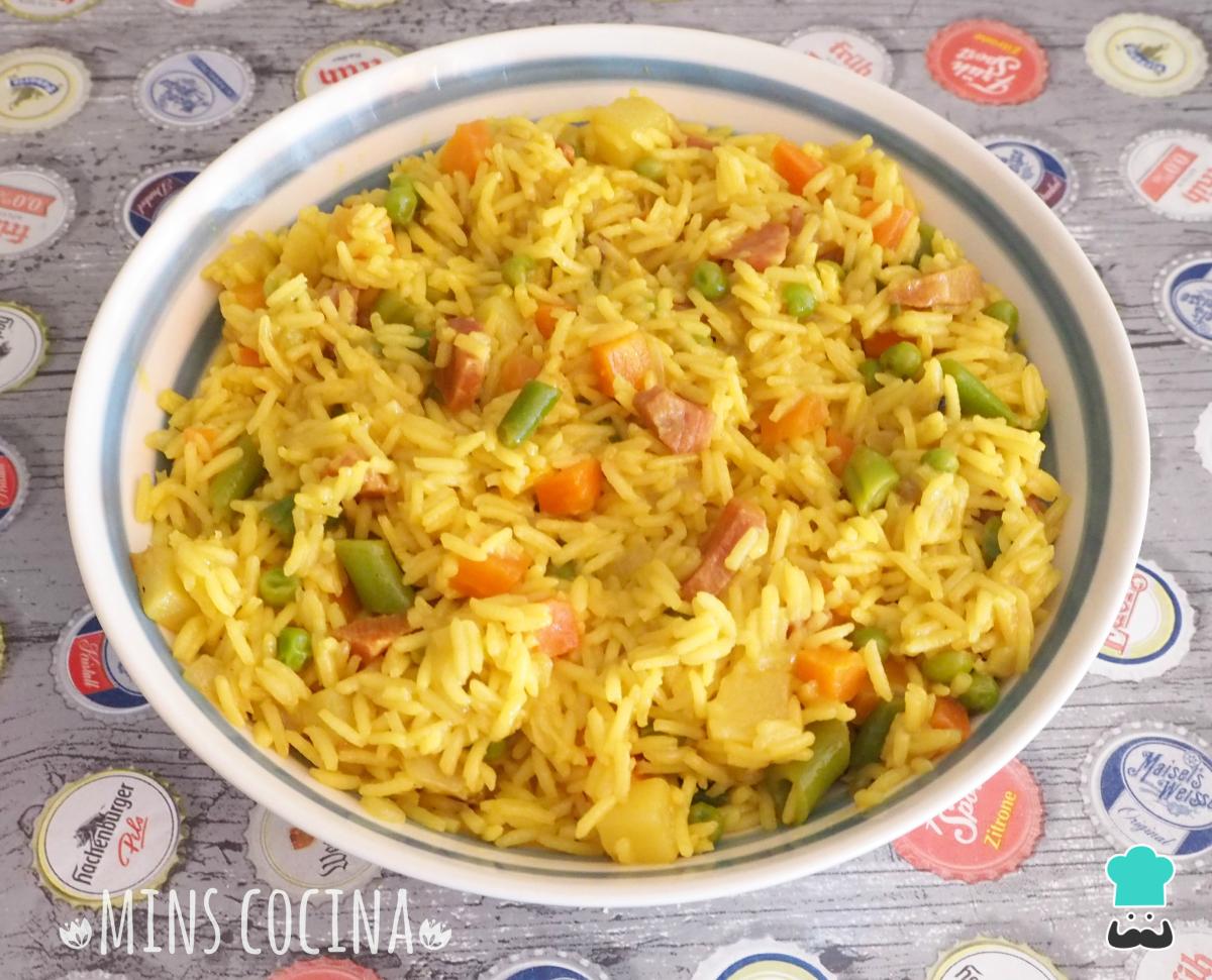 Receta de Arroz con verduras y jamón serrano
