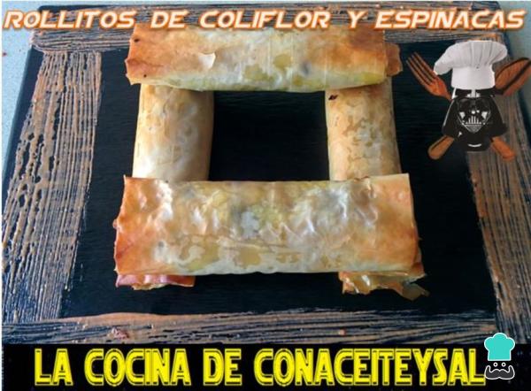 Receta de Rollitos de espinacas con coliflor