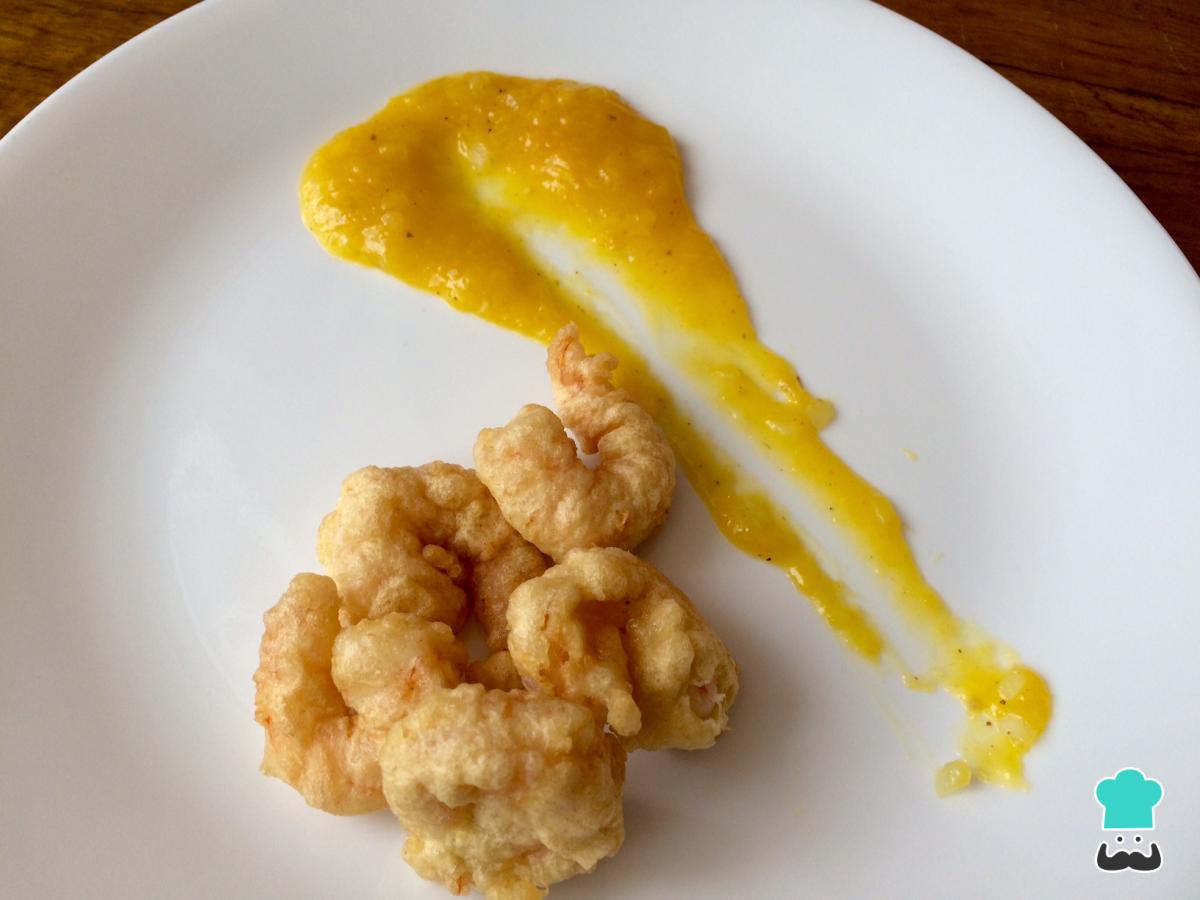 Receta de Langostinos fritos con salsa agridulce