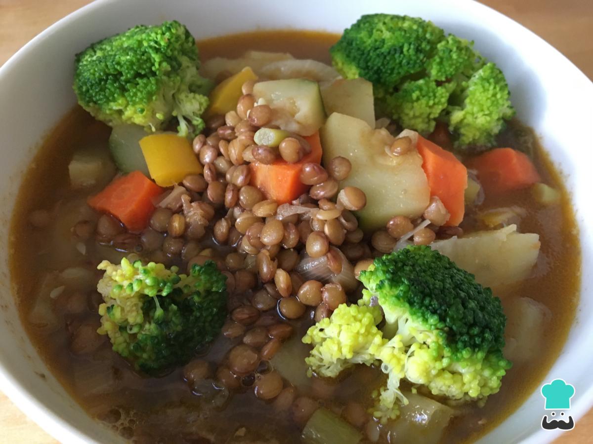 Receta de Lentejas con verduras veganas