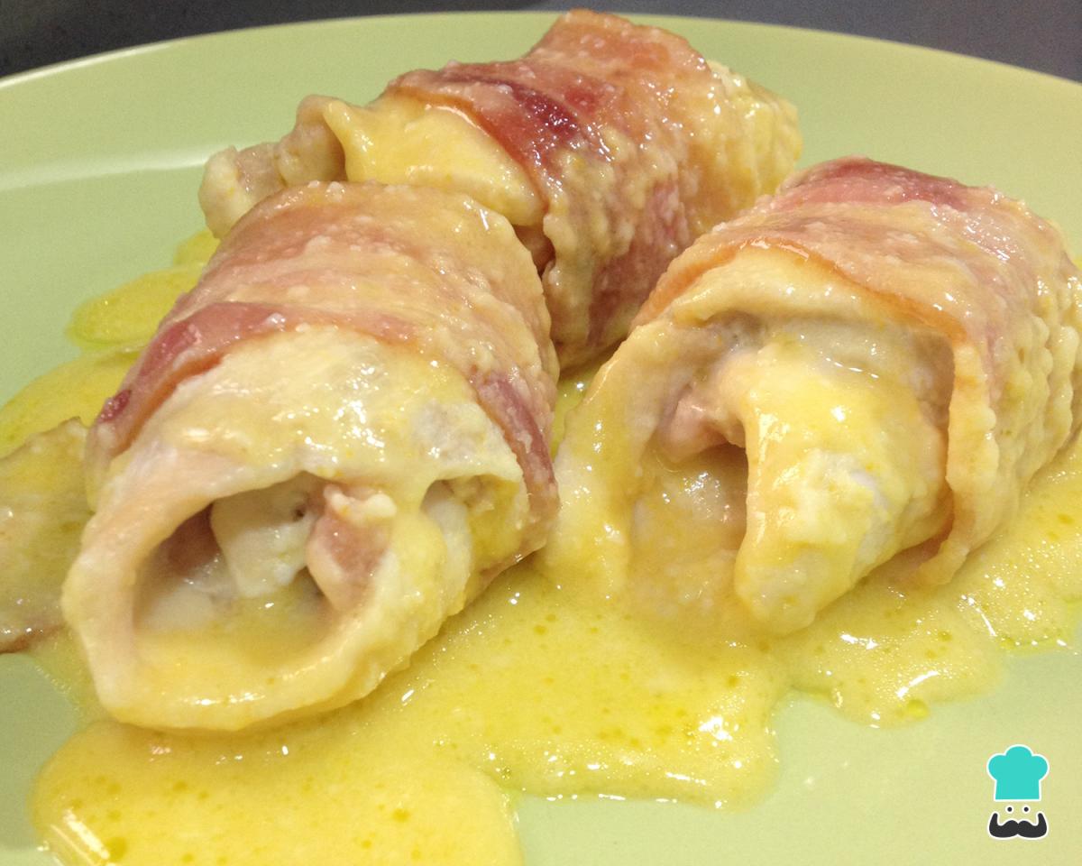 Receta de Pechugas rellenas en salsa de naranja