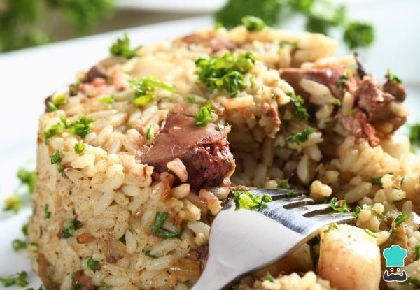 Receta de Arroz con higaditos de pollo