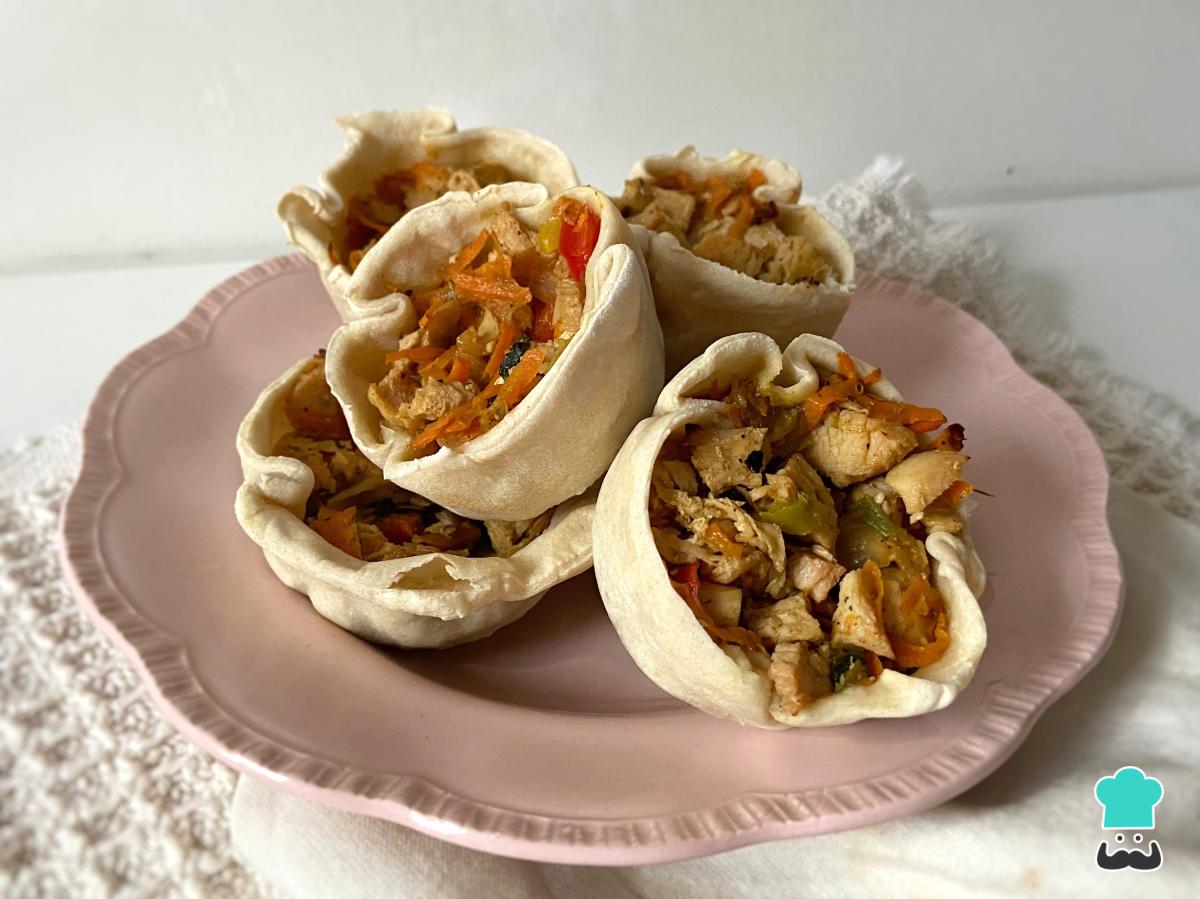 Receta de Canastitas de verduras y pollo