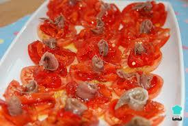 Receta de Tomates asados con anchoas