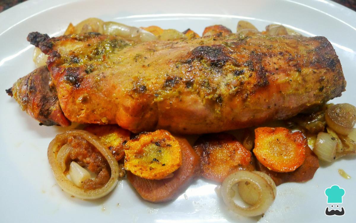 Receta de Solomillo de cerdo al horno con verduras